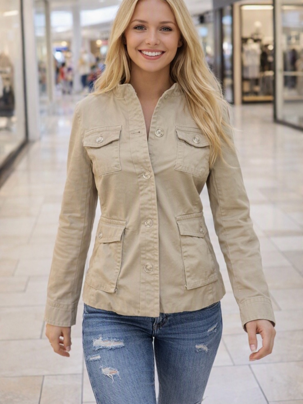 Isaac Mizrahi Khaki Utility Jacket